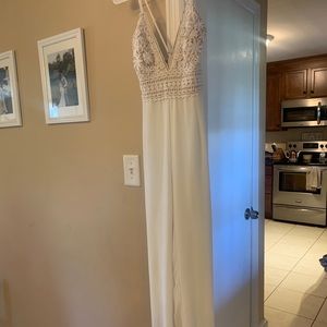 White float pant suit